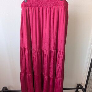 Wine maxi skirt